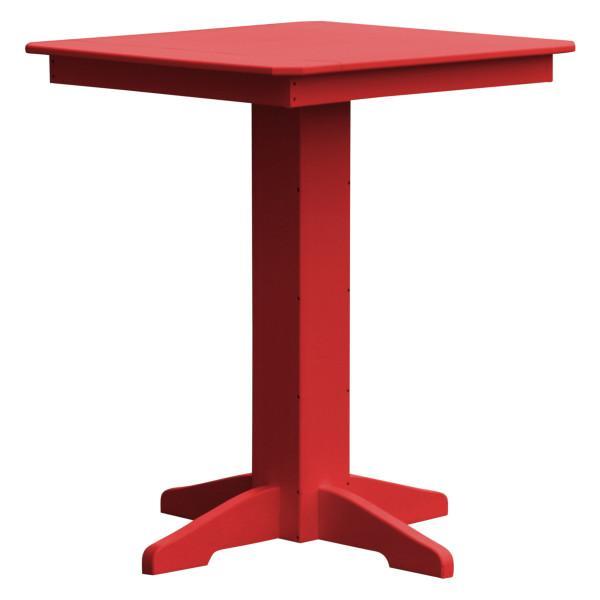 A &amp; L Furniture Recycled Plastic Square Bar Table Bar Table 33" / Bright Red / No