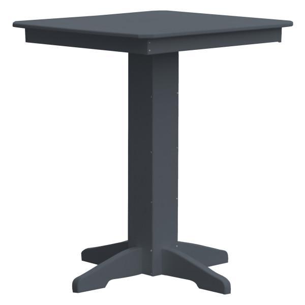 A &amp; L Furniture Recycled Plastic Square Bar Table Bar Table 33" / Dark Gray / No