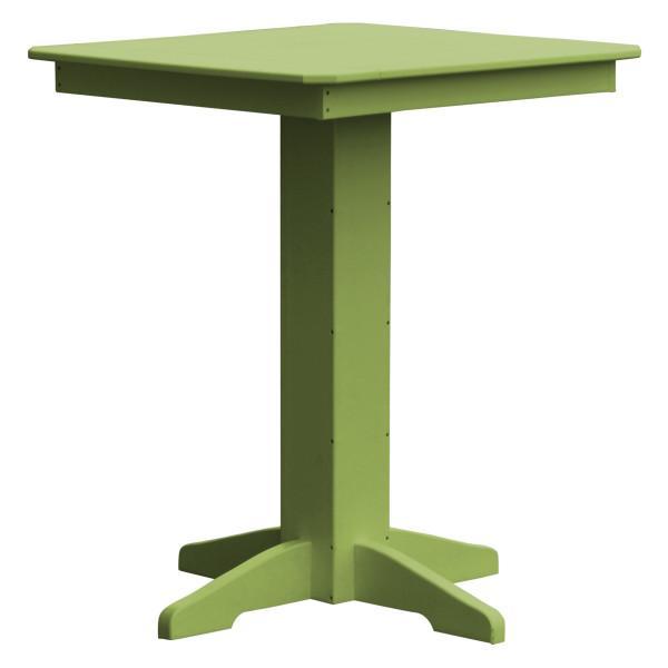 A &amp; L Furniture Recycled Plastic Square Bar Table Bar Table 33" / Tropical Lime / No