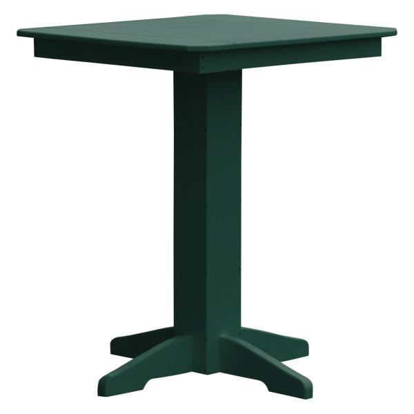 A &amp; L Furniture Recycled Plastic Square Bar Table Bar Table 33" / Turf Green / No