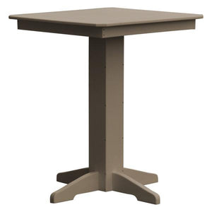 A & L Furniture Recycled Plastic Square Bar Table Bar Table 33" / Weathered Wood / No