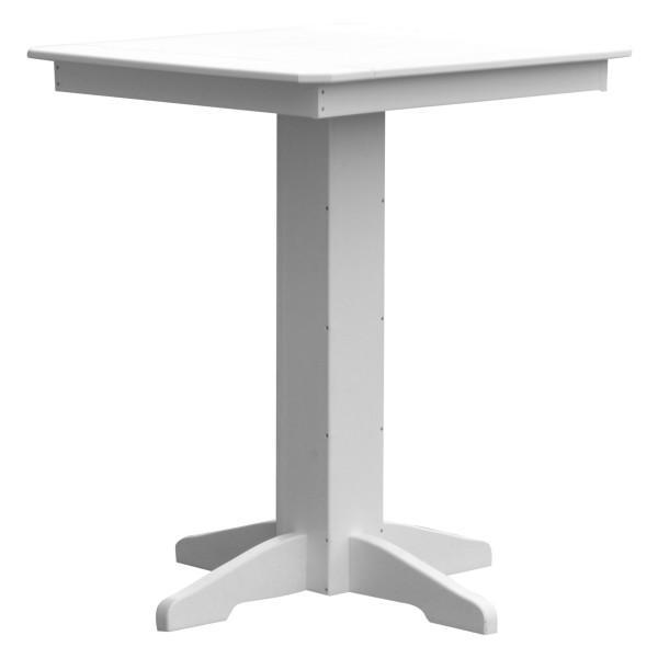 A &amp; L Furniture Recycled Plastic Square Bar Table Bar Table 33" / White / No