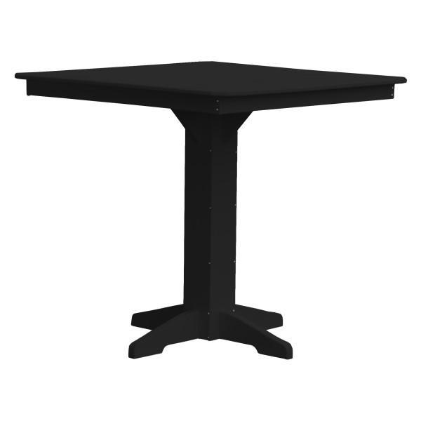 A &amp; L Furniture Recycled Plastic Square Bar Table Bar Table 44" / Black / No