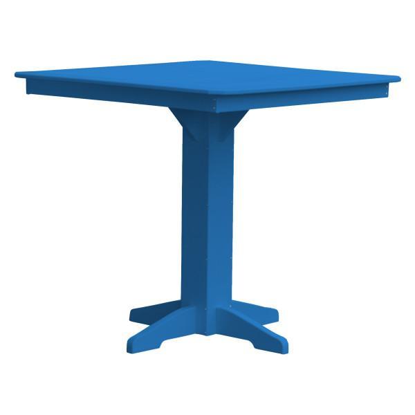 A &amp; L Furniture Recycled Plastic Square Bar Table Bar Table 44" / Blue / No