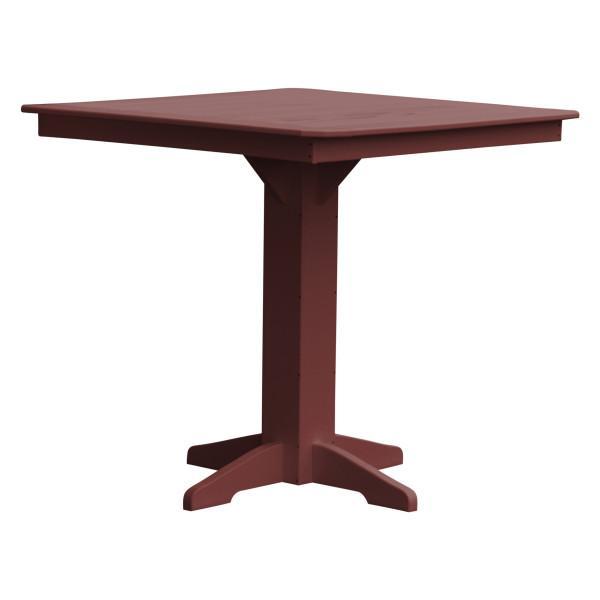 A &amp; L Furniture Recycled Plastic Square Bar Table Bar Table 44" / Cherrywood / No