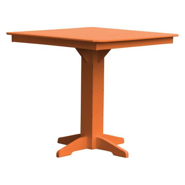 A &amp; L Furniture Recycled Plastic Square Bar Table Bar Table 44" / Orange / No