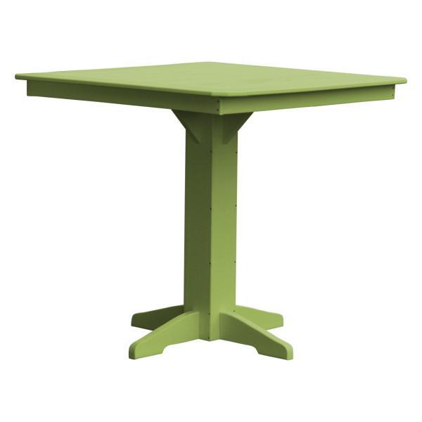 A &amp; L Furniture Recycled Plastic Square Bar Table Bar Table 44" / Tropical Lime / No