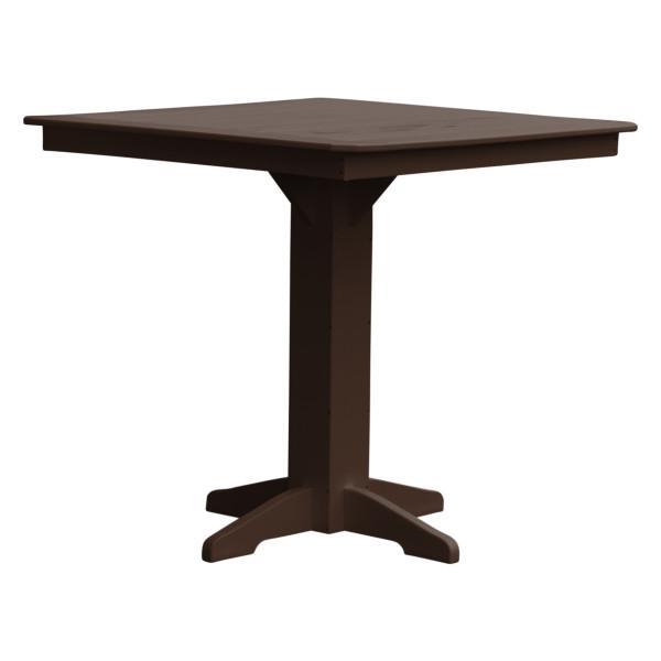 A &amp; L Furniture Recycled Plastic Square Bar Table Bar Table 44" / Tudor Brown / No
