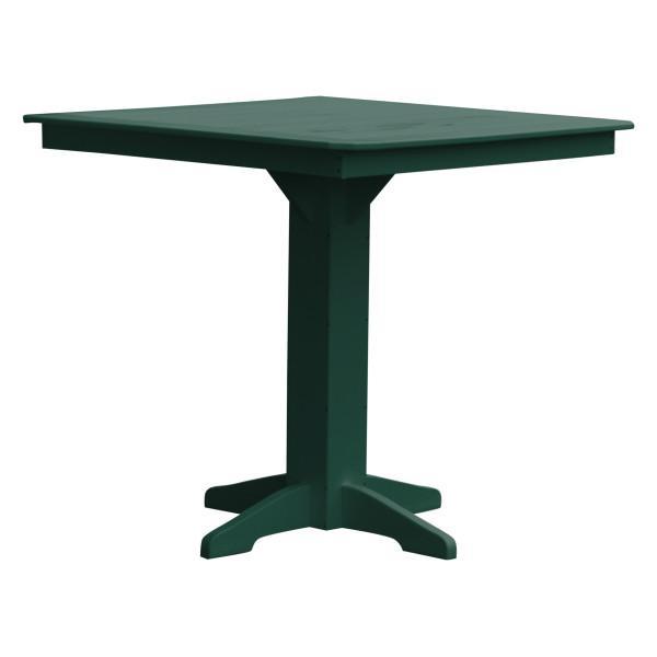 A &amp; L Furniture Recycled Plastic Square Bar Table Bar Table 44" / Turf Green / No
