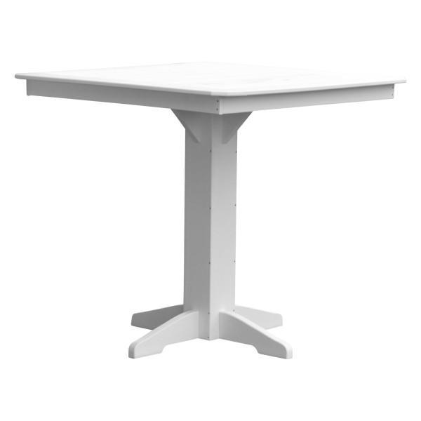 A &amp; L Furniture Recycled Plastic Square Bar Table Bar Table 44" / White / No