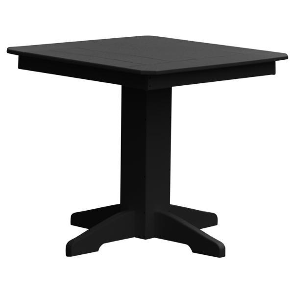 A &amp; L Furniture Recycled Plastic Square Dining Table Table 33" / Black
