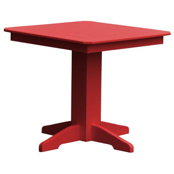 A &amp; L Furniture Recycled Plastic Square Dining Table Table 33" / Bright Red