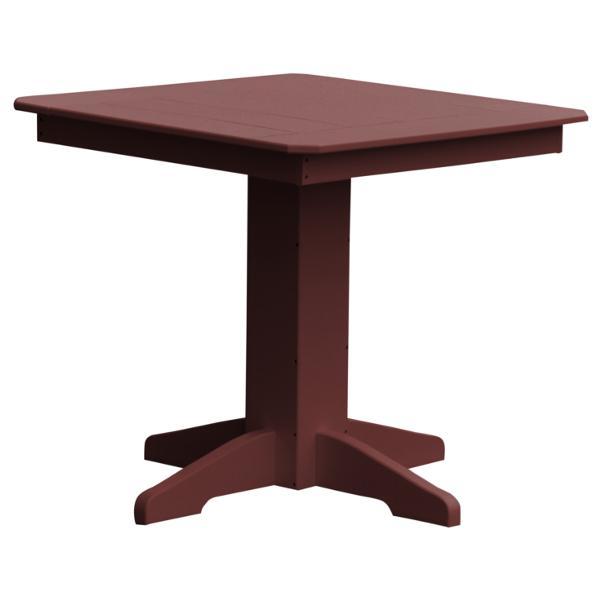 A &amp; L Furniture Recycled Plastic Square Dining Table Table 33" / Cherrywood