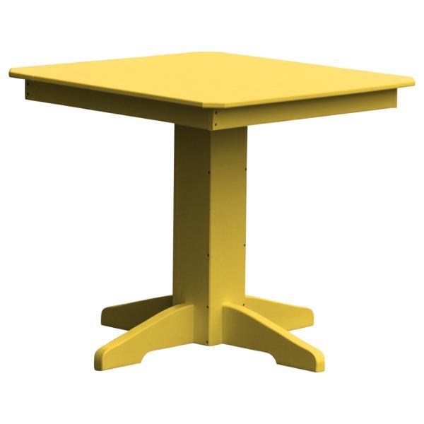 A &amp; L Furniture Recycled Plastic Square Dining Table Table 33" / Lemon Yellow