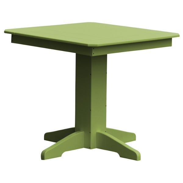 A &amp; L Furniture Recycled Plastic Square Dining Table Table 33" / Tropical Lime