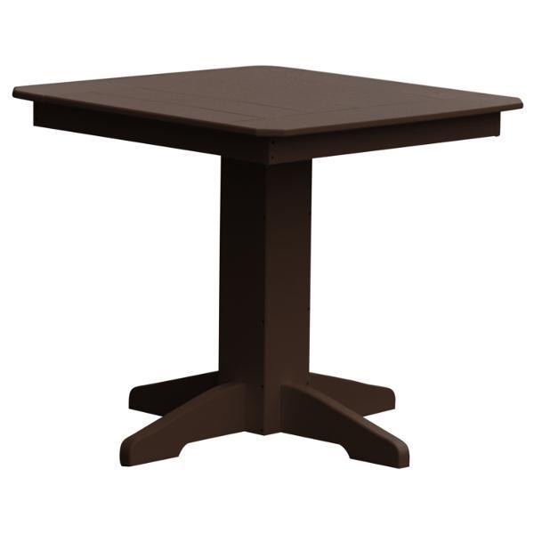 A &amp; L Furniture Recycled Plastic Square Dining Table Table 33" / Tudor Brown