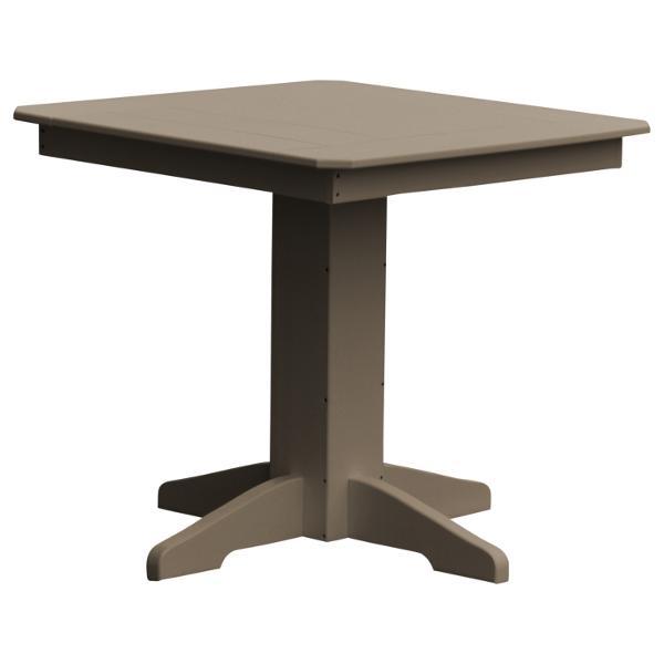 A &amp; L Furniture Recycled Plastic Square Dining Table Table 33" / Weathered Wood