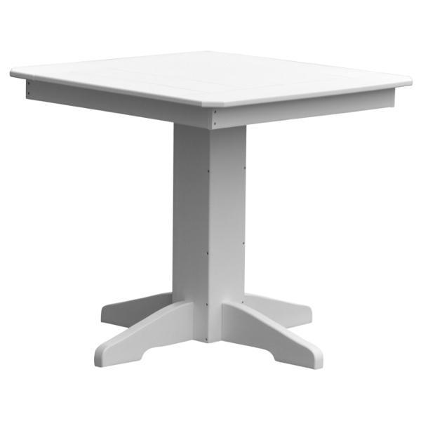 A &amp; L Furniture Recycled Plastic Square Dining Table Table 33" / White