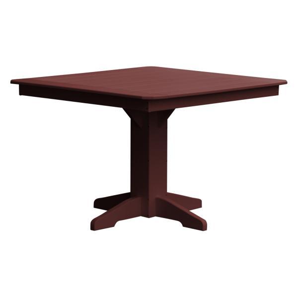 A &amp; L Furniture Recycled Plastic Square Dining Table Table 44" / Cherrywood