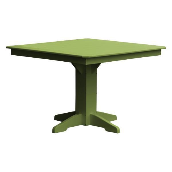 A &amp; L Furniture Recycled Plastic Square Dining Table Table 44" / Tropical Lime