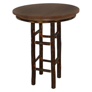 A & L Furniture Round Hickory Bar Table Table 33" / Walnut