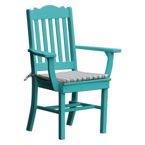 A & L Furniture Royal Dining Chair w/ Arms Outdoor Chairs Aruba Blue