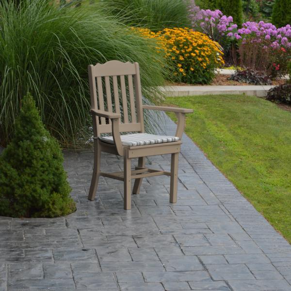 A &amp; L Furniture Royal Dining Chair w/ Arms Outdoor Chairs Aruba Blue