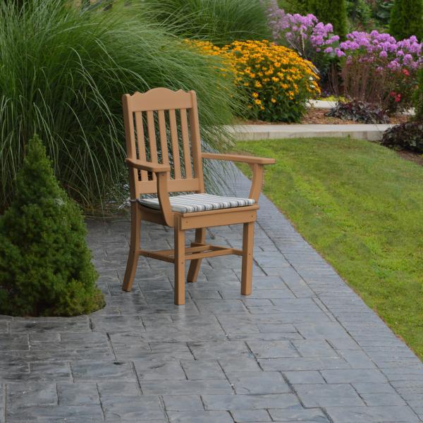 A &amp; L Furniture Royal Dining Chair w/ Arms Outdoor Chairs Aruba Blue