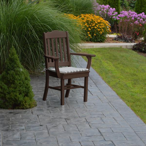 A &amp; L Furniture Royal Dining Chair w/ Arms Outdoor Chairs Aruba Blue