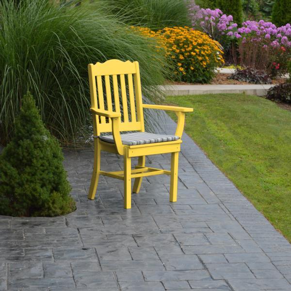 A &amp; L Furniture Royal Dining Chair w/ Arms Outdoor Chairs Aruba Blue
