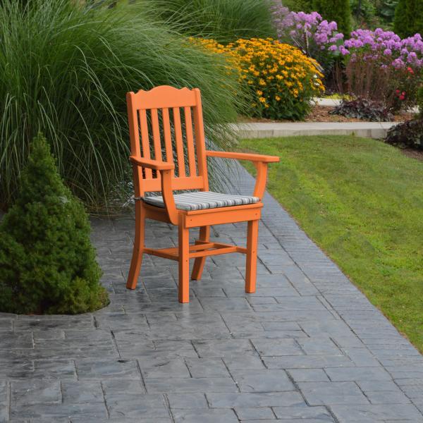 A &amp; L Furniture Royal Dining Chair w/ Arms Outdoor Chairs Aruba Blue