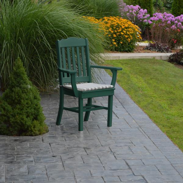 A &amp; L Furniture Royal Dining Chair w/ Arms Outdoor Chairs Aruba Blue