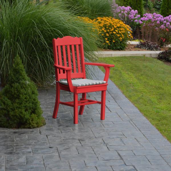 A &amp; L Furniture Royal Dining Chair w/ Arms Outdoor Chairs Aruba Blue
