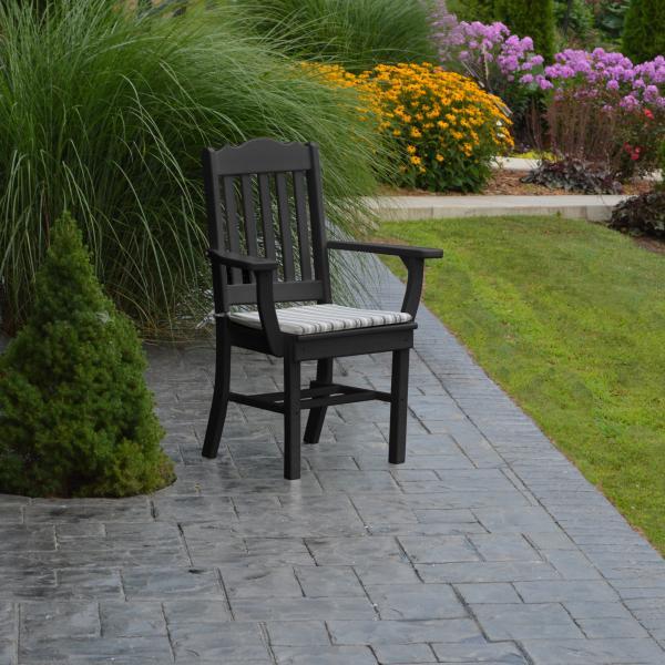 A &amp; L Furniture Royal Dining Chair w/ Arms Outdoor Chairs Aruba Blue