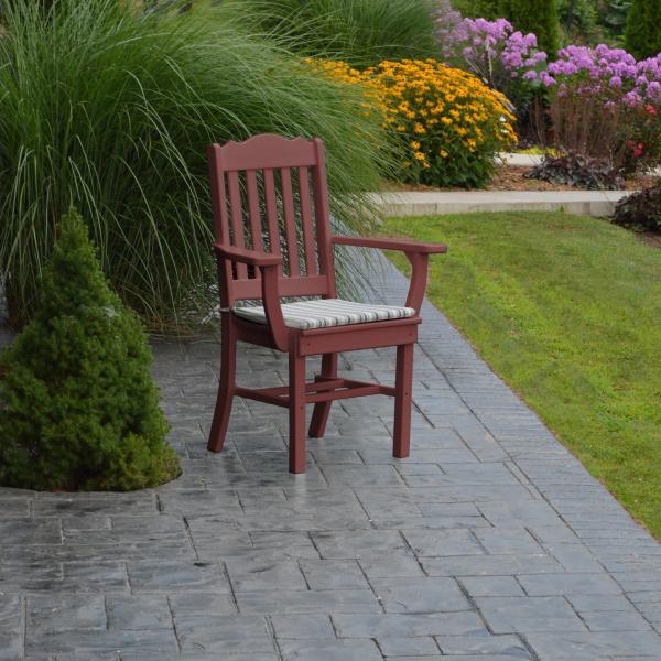 A &amp; L Furniture Royal Dining Chair w/ Arms Outdoor Chairs Aruba Blue