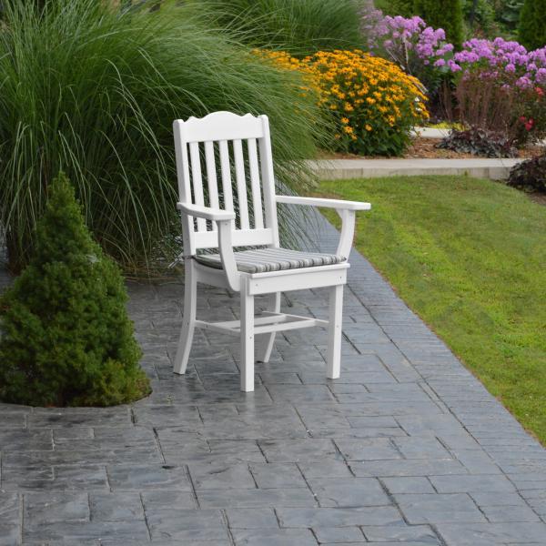 A &amp; L Furniture Royal Dining Chair w/ Arms Outdoor Chairs Aruba Blue