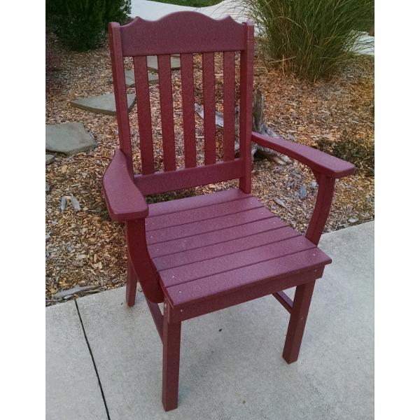 A &amp; L Furniture Royal Dining Chair w/ Arms Outdoor Chairs Aruba Blue