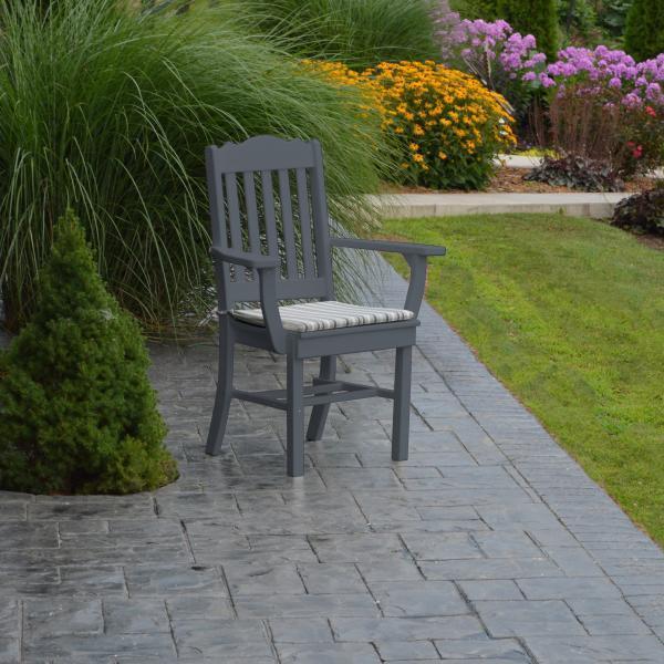 A &amp; L Furniture Royal Dining Chair w/ Arms Outdoor Chairs Aruba Blue