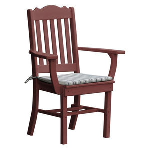 A & L Furniture Royal Dining Chair w/ Arms Outdoor Chairs Cherrywood