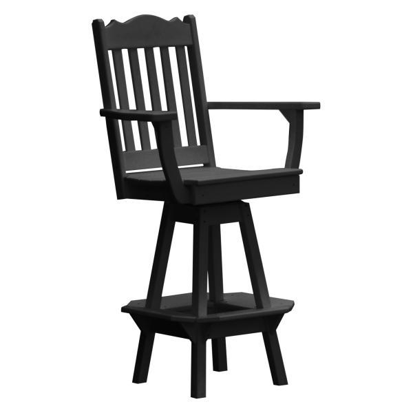 A &amp; L Furniture Royal Swivel Bar Chair w/ Arms Outdoor Chairs Aruba Blue