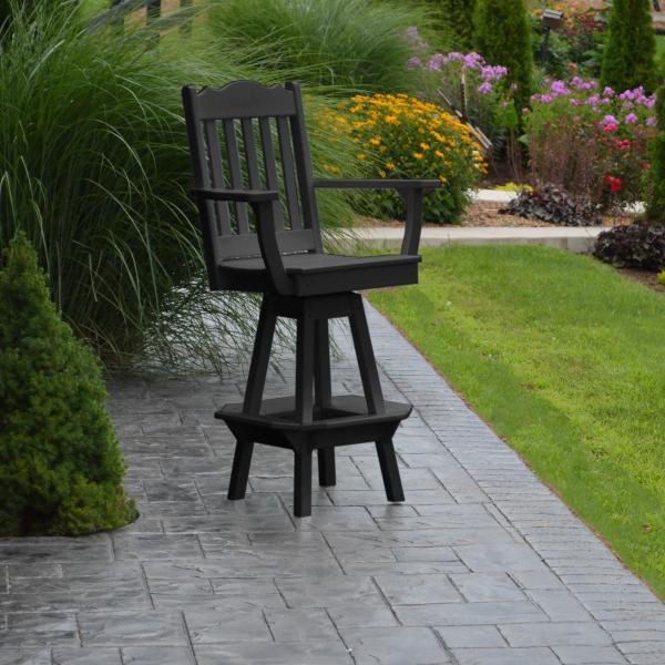 A &amp; L Furniture Royal Swivel Bar Chair w/ Arms Outdoor Chairs Aruba Blue