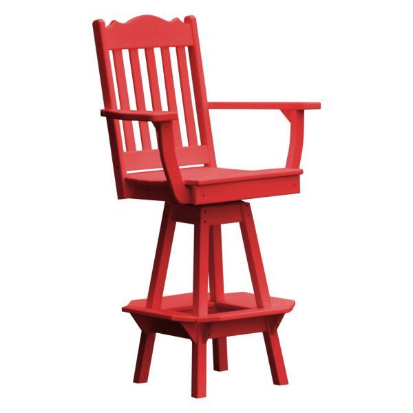 A &amp; L Furniture Royal Swivel Bar Chair w/ Arms Outdoor Chairs Aruba Blue