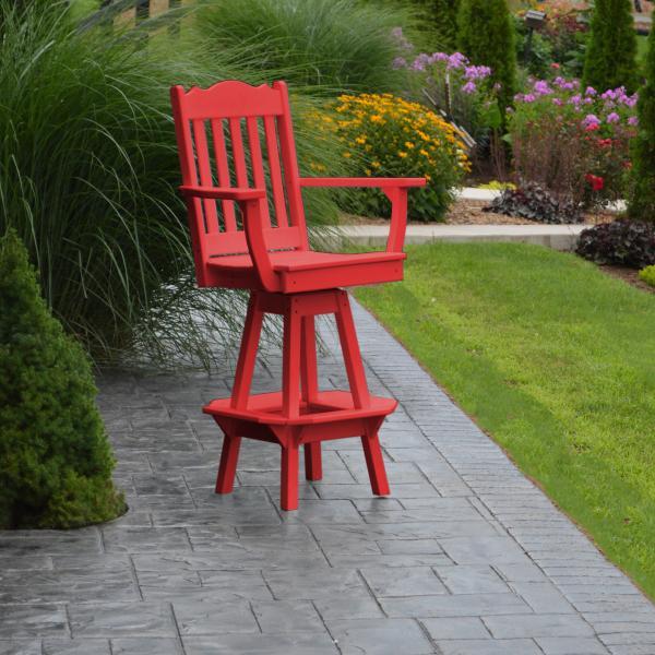 A &amp; L Furniture Royal Swivel Bar Chair w/ Arms Outdoor Chairs Aruba Blue