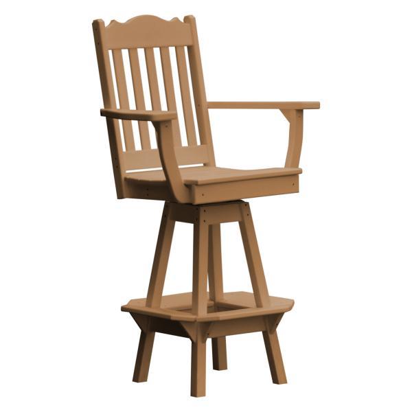 A &amp; L Furniture Royal Swivel Bar Chair w/ Arms Outdoor Chairs Aruba Blue