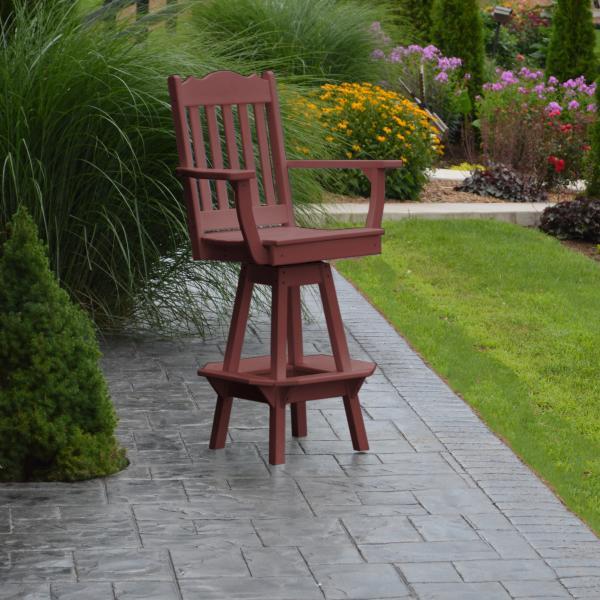 A &amp; L Furniture Royal Swivel Bar Chair w/ Arms Outdoor Chairs Aruba Blue