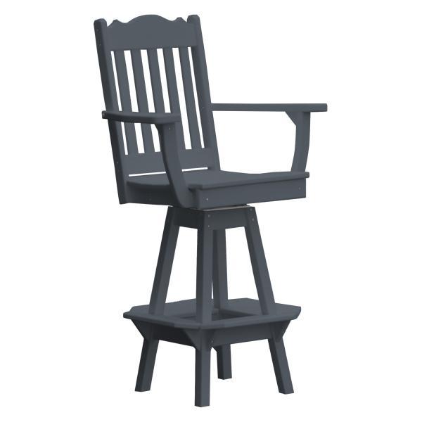 A &amp; L Furniture Royal Swivel Bar Chair w/ Arms Outdoor Chairs Aruba Blue