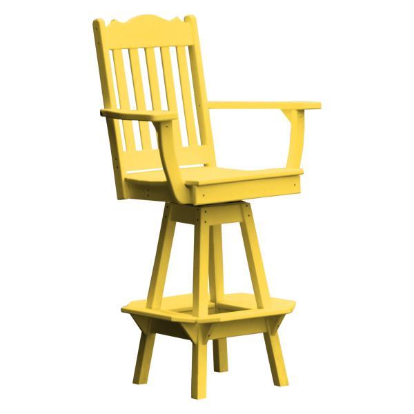 A &amp; L Furniture Royal Swivel Bar Chair w/ Arms Outdoor Chairs Aruba Blue