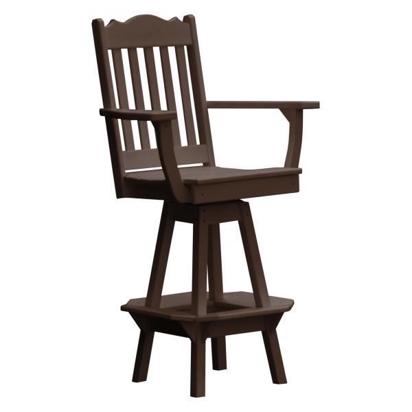 A &amp; L Furniture Royal Swivel Bar Chair w/ Arms Outdoor Chairs Aruba Blue