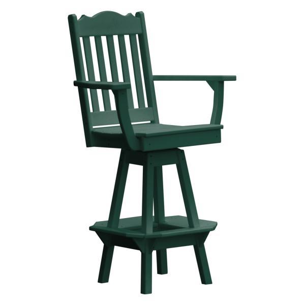 A &amp; L Furniture Royal Swivel Bar Chair w/ Arms Outdoor Chairs Aruba Blue