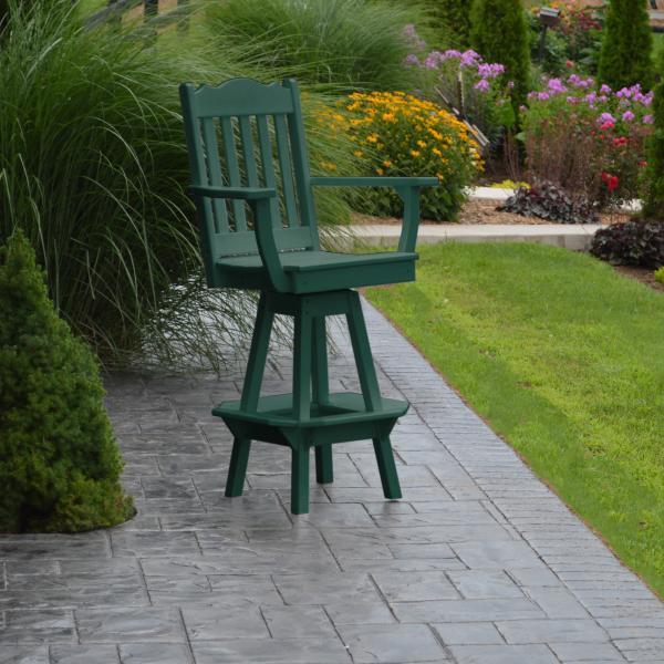 A &amp; L Furniture Royal Swivel Bar Chair w/ Arms Outdoor Chairs Aruba Blue